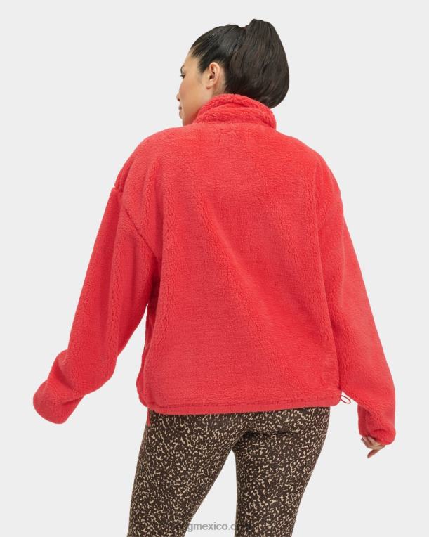 Baya Roja 00NF151 UGG mujer atwell jersey de sherpa con medio broche de presión