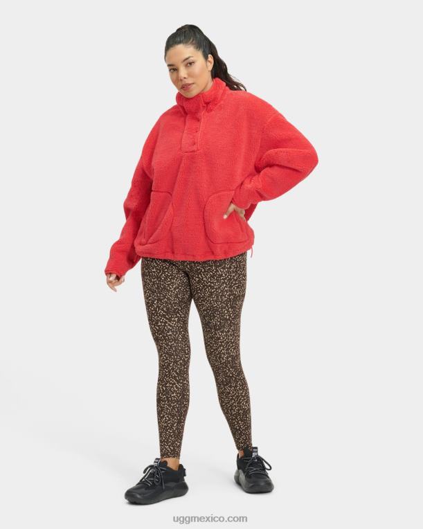 Baya Roja 00NF151 UGG mujer atwell jersey de sherpa con medio broche de presión