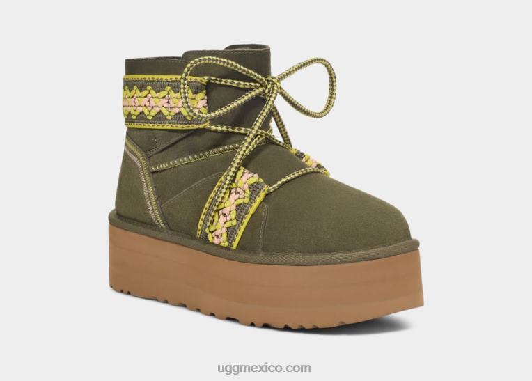 aceituna quemada 00NF2135 UGG mujer plataforma trenzada clásica mini ii