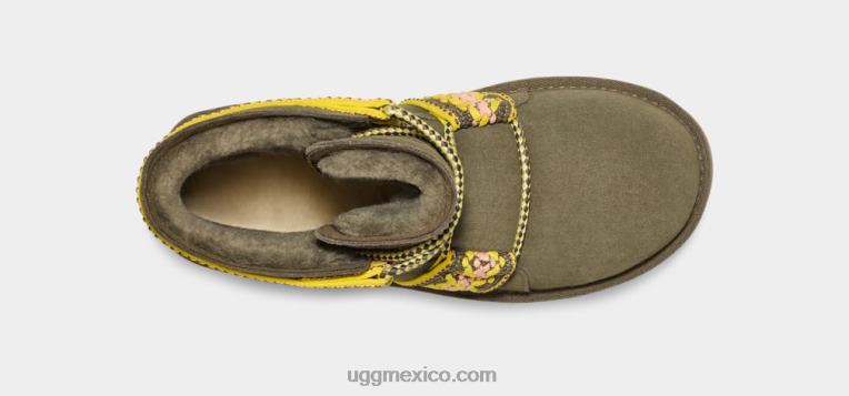aceituna quemada 00NF2135 UGG mujer plataforma trenzada clásica mini ii
