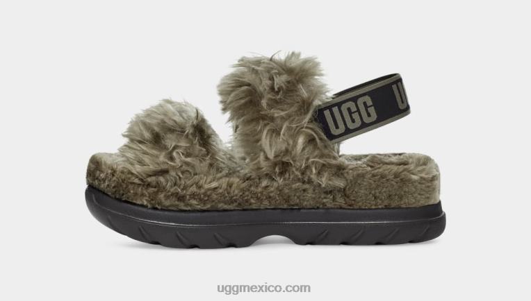 aceituna quemada 00NF739 UGG mujer sandalia de azúcar de pelusa