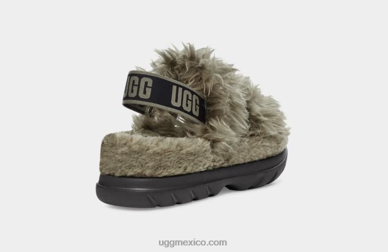 aceituna quemada 00NF739 UGG mujer sandalia de azúcar de pelusa