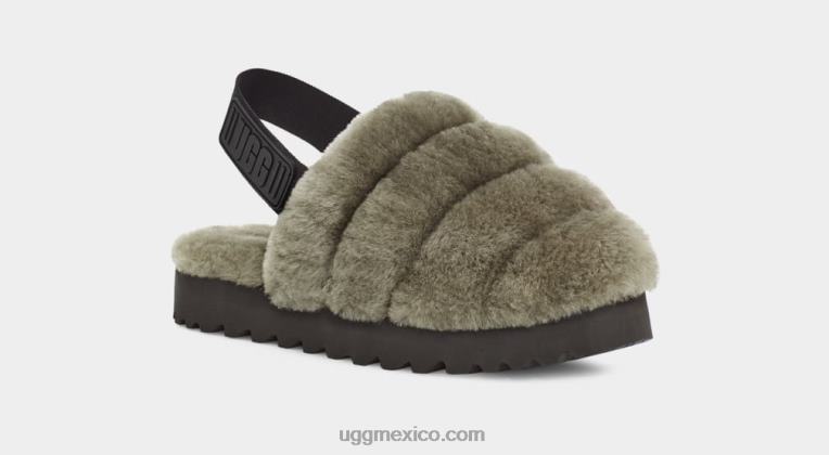 aceituna quemada 00NF801 UGG mujer zapatilla súper pelusa