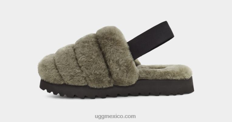 aceituna quemada 00NF801 UGG mujer zapatilla súper pelusa