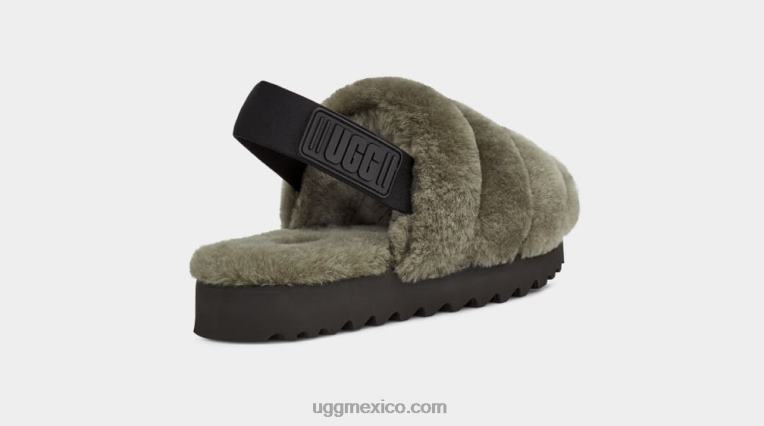 aceituna quemada 00NF801 UGG mujer zapatilla súper pelusa