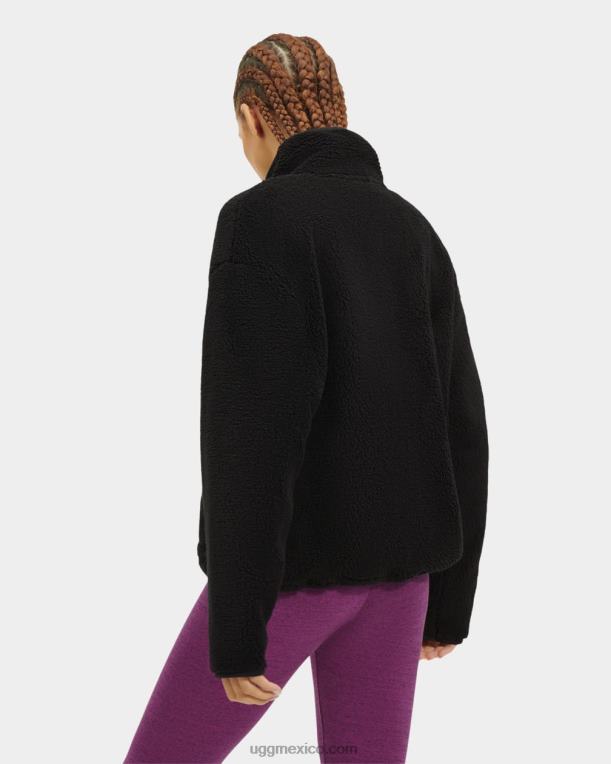 alquitrán 00NF2198 UGG mujer atwell jersey de sherpa con medio broche de presión