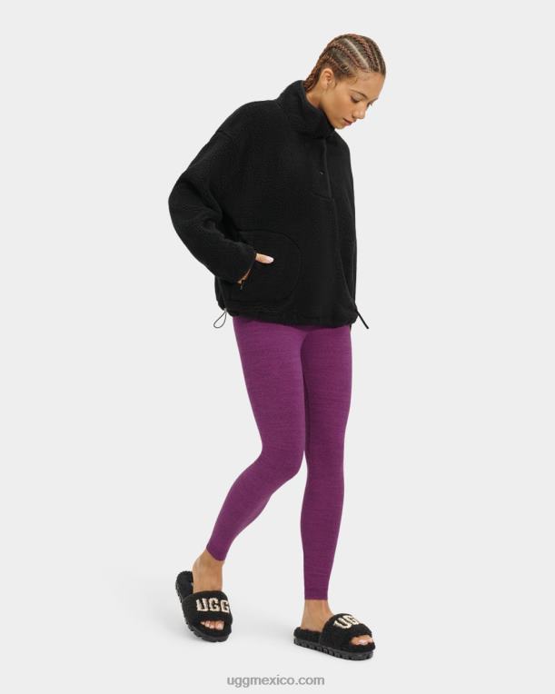 alquitrán 00NF2198 UGG mujer atwell jersey de sherpa con medio broche de presión