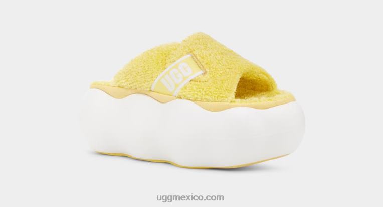 amarillo soleado 00NF342 UGG mujer diapositiva de nube de azúcar