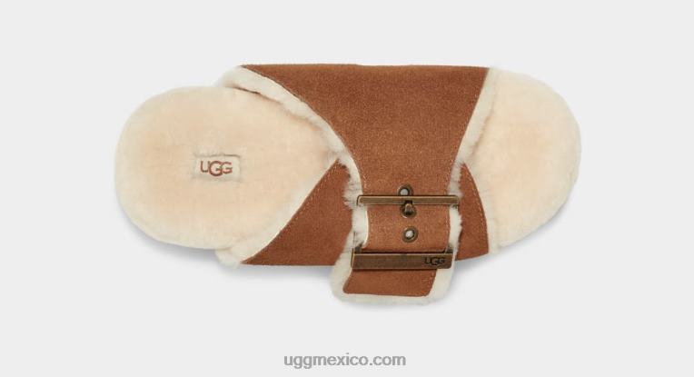 ante castaño 00NF788 UGG mujer hebilla deslizante