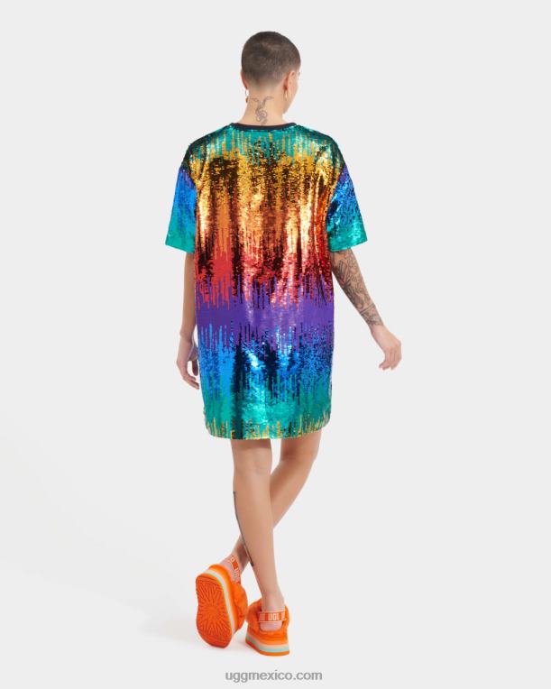 arcoíris 00NF123 UGG todos los géneros orgullo del vestido de camiseta de lentejuelas de zoey