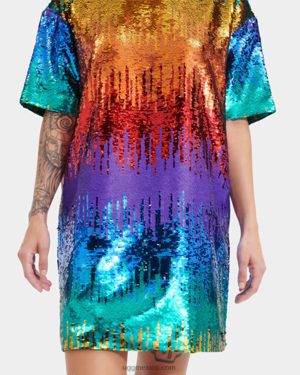 arcoíris 00NF123 UGG todos los géneros orgullo del vestido de camiseta de lentejuelas de zoey