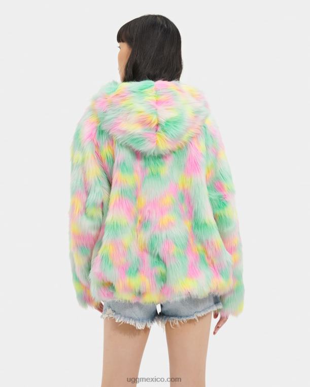 aura de lima limón 00NF94 UGG mujer chaqueta de piel sintética de clavo de aura