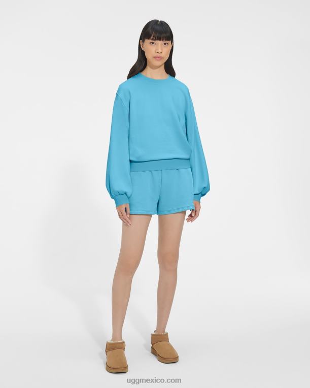 azul bahama 00NF1363 UGG mujer Jersey con cuello redondo y manga globo Brook
