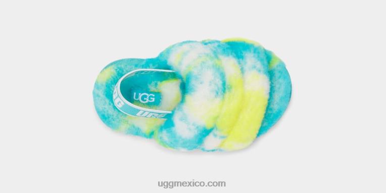 azul oasis/azufre 00NF1998 UGG niños pequeños pelusa sí tobogán de mármol