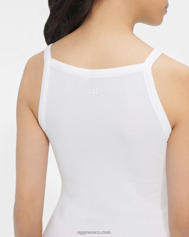 blanco 00NF1209 UGG mujer camiseta sin mangas de canalé rory
