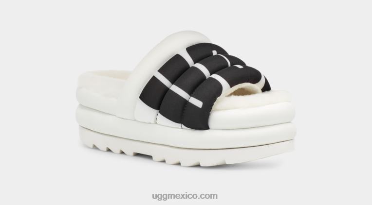 blanco 00NF2140 UGG mujer logotipo de diapositiva maxi