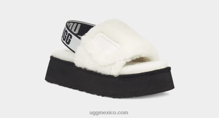 blanco 00NF77 UGG mujer tobogán de discoteca