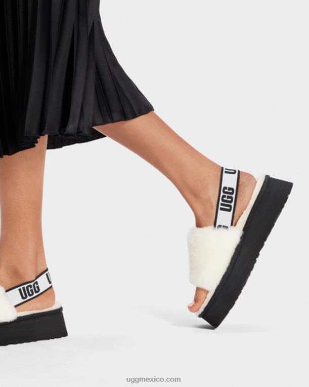 blanco 00NF77 UGG mujer tobogán de discoteca