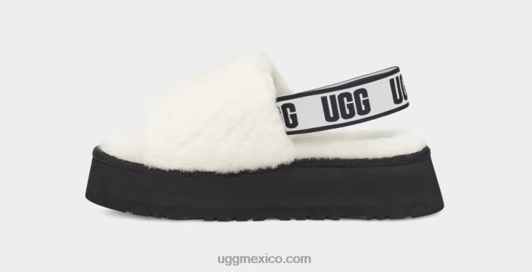 blanco 00NF77 UGG mujer tobogán de discoteca