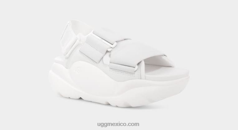 blanco brillante 00NF7 UGG mujer la sandalia de la calle