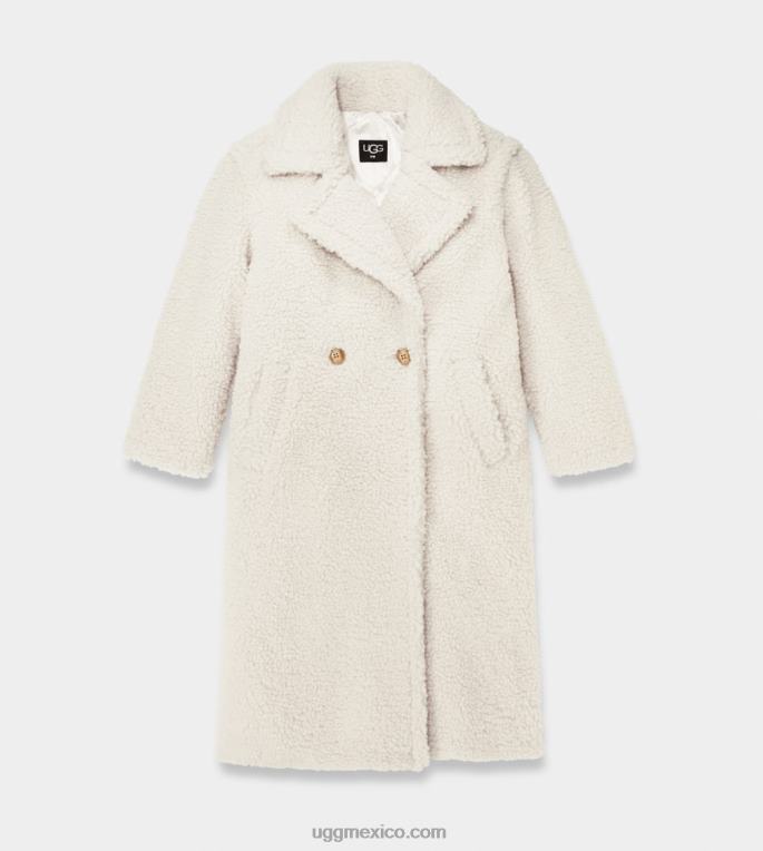 blanco invierno 00NF2074 UGG mujer abrigo de peluche largo gertrude