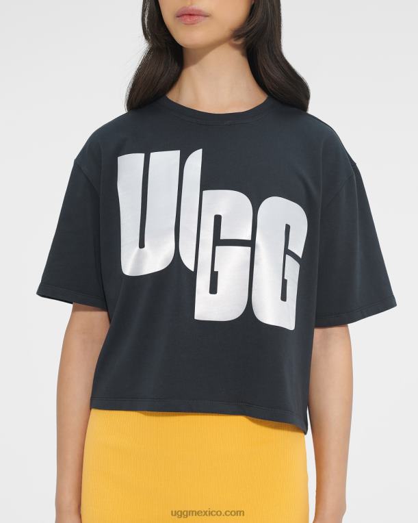 blanco negro 00NF1322 UGG mujer camiseta con el logo de fionna
