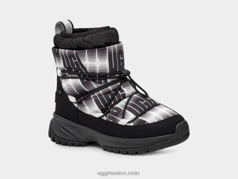 blanco negro 00NF17 UGG mujer yose puffer longitud de onda media