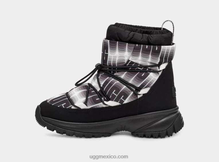 blanco negro 00NF17 UGG mujer yose puffer longitud de onda media