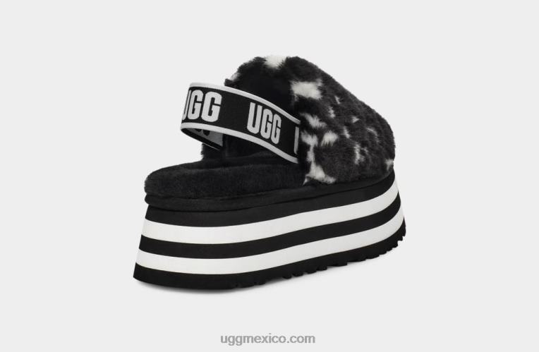 blanco negro 00NF51 UGG mujer diapositiva de cheques disco