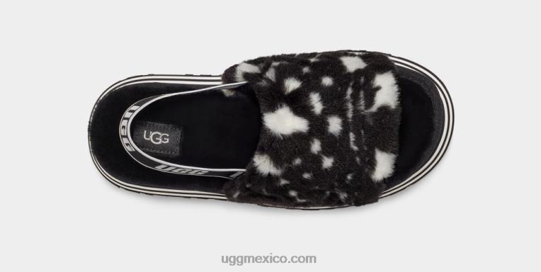 blanco negro 00NF51 UGG mujer diapositiva de cheques disco