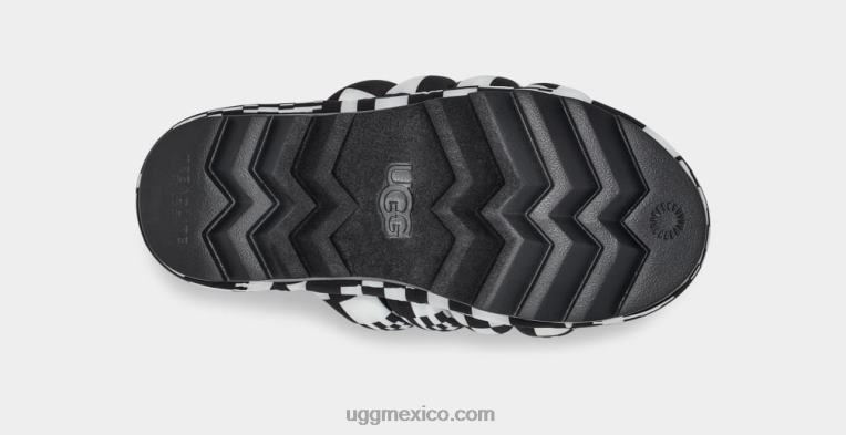 blanco negro 00NF59 UGG mujer tobogán de cuadros maxi
