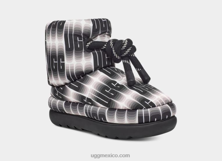 blanco negro 00NF672 UGG mujer clásica maxi longitud de onda corta