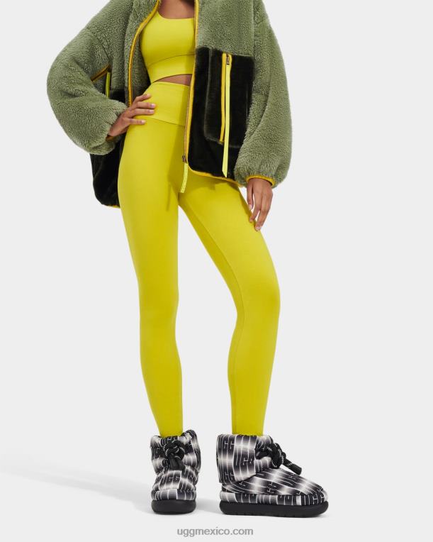 blanco negro 00NF672 UGG mujer clásica maxi longitud de onda corta