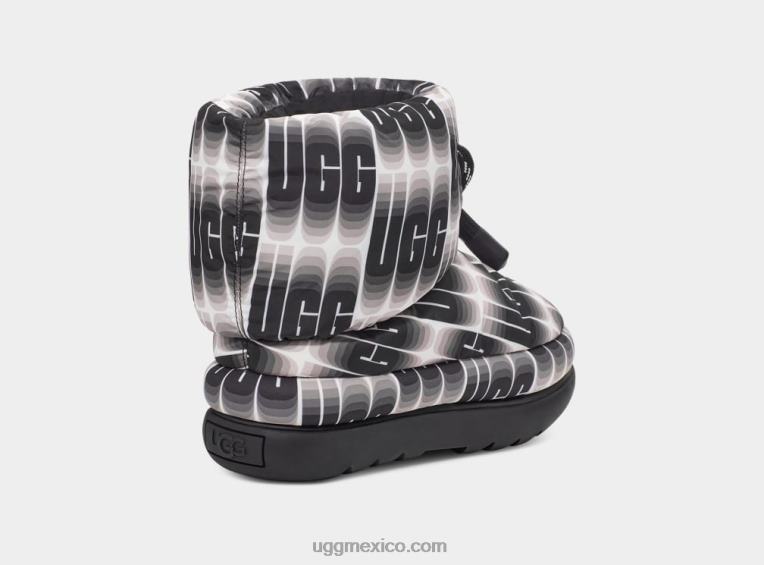 blanco negro 00NF672 UGG mujer clásica maxi longitud de onda corta