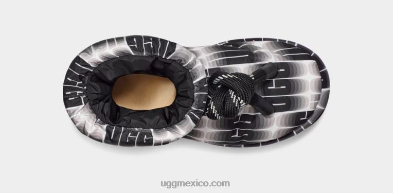 blanco negro 00NF672 UGG mujer clásica maxi longitud de onda corta