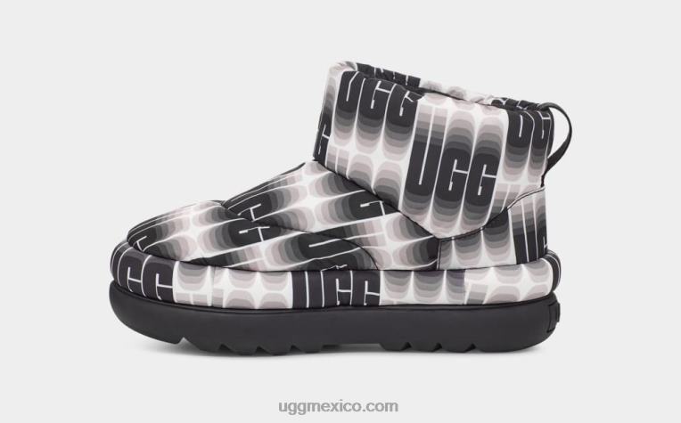 blanco negro 00NF697 UGG mujer clásico maxi longitud de onda mini