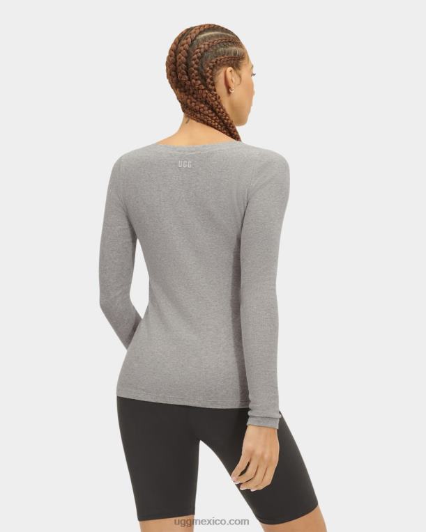 brezo gris 00NF1089 UGG mujer top talulla de canalé manga larga