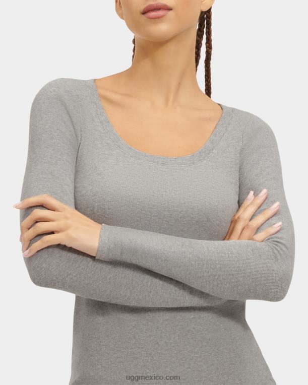 brezo gris 00NF1089 UGG mujer top talulla de canalé manga larga