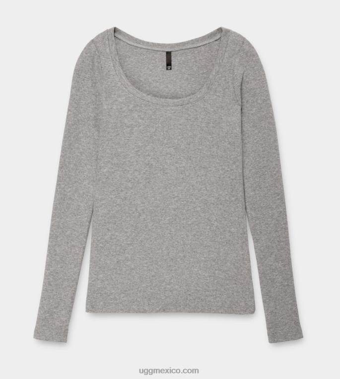 brezo gris 00NF1089 UGG mujer top talulla de canalé manga larga