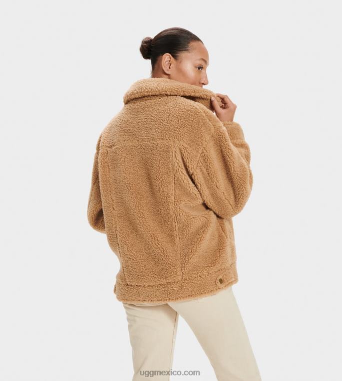 camello 00NF989 UGG mujer chamarra de camionero frankie sherpa