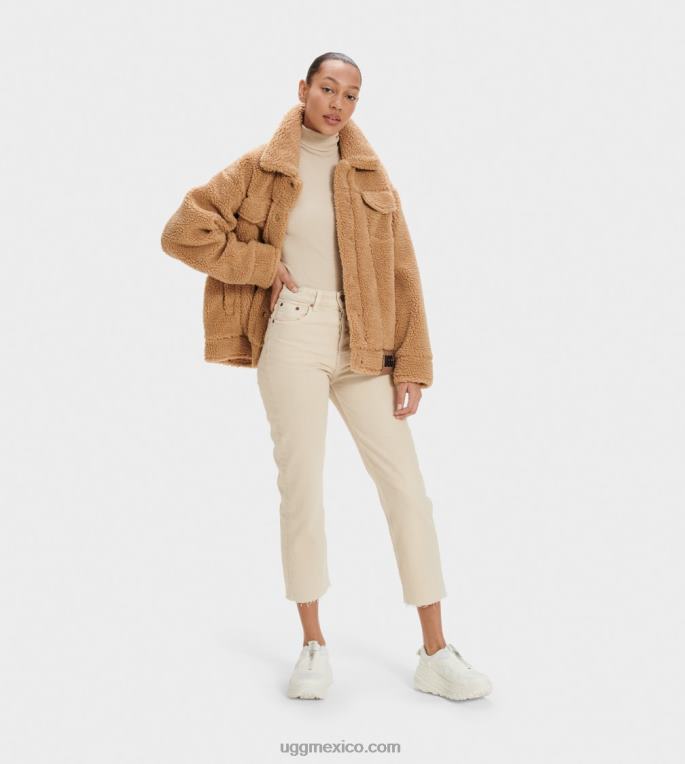 camello 00NF989 UGG mujer chamarra de camionero frankie sherpa