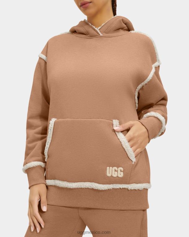 camello de brezo 00NF2282 UGG mujer sudadera con capucha joanne bonded fleece