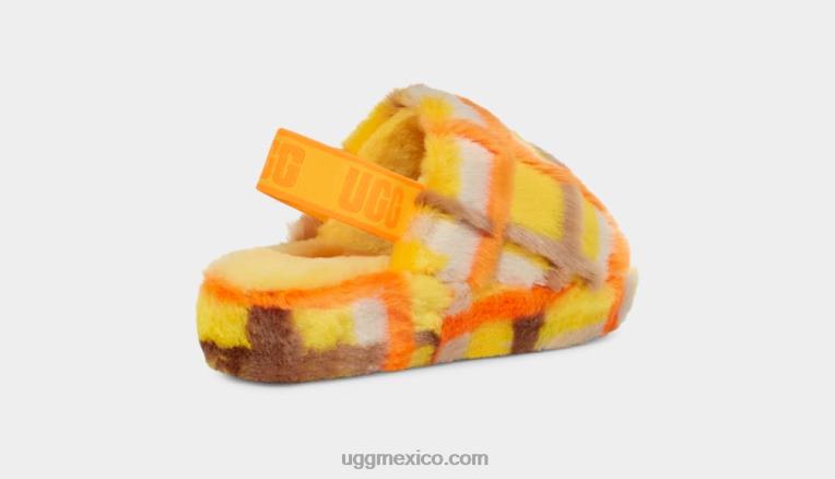 canario 00NF66 UGG mujer pelusa sí desliza el punk a cuadros