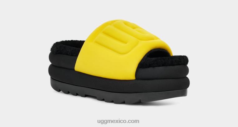 canario/negro 00NF757 UGG mujer tobogán gráfico maxi