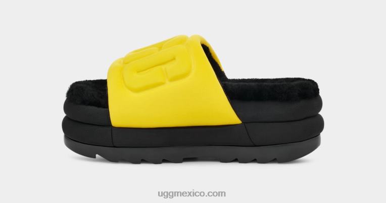 canario/negro 00NF757 UGG mujer tobogán gráfico maxi