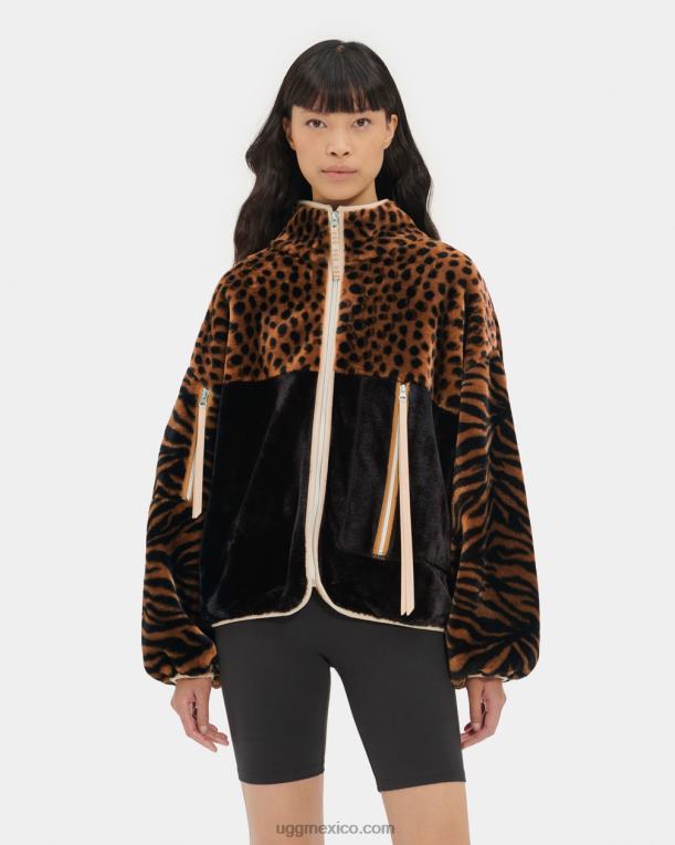 caramelo de azúcar con mantequilla 00NF1296 UGG mujer chaqueta sherpa marlene animalia