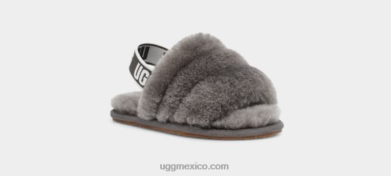 carbón 00NF1978 UGG niños pequeños pelusa sí diapositiva