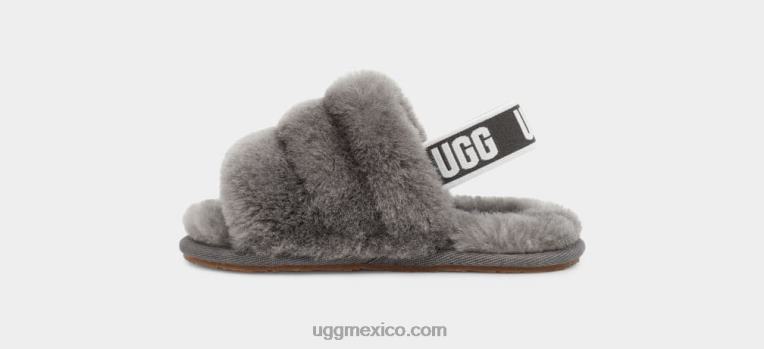 carbón 00NF1978 UGG niños pequeños pelusa sí diapositiva