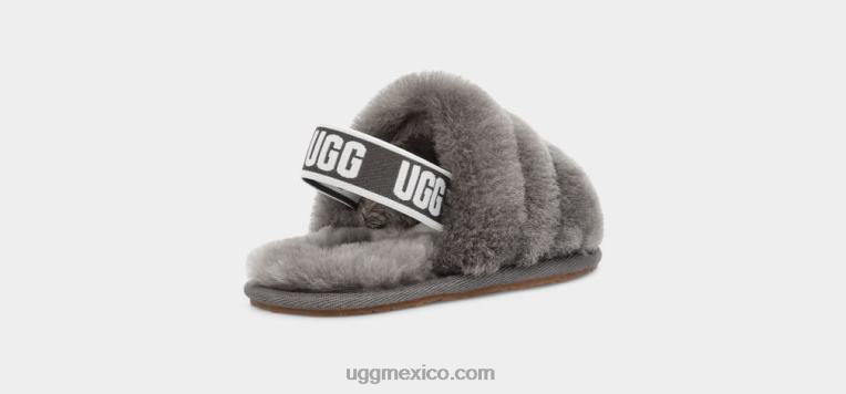 carbón 00NF1978 UGG niños pequeños pelusa sí diapositiva
