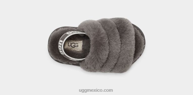 carbón 00NF1978 UGG niños pequeños pelusa sí diapositiva